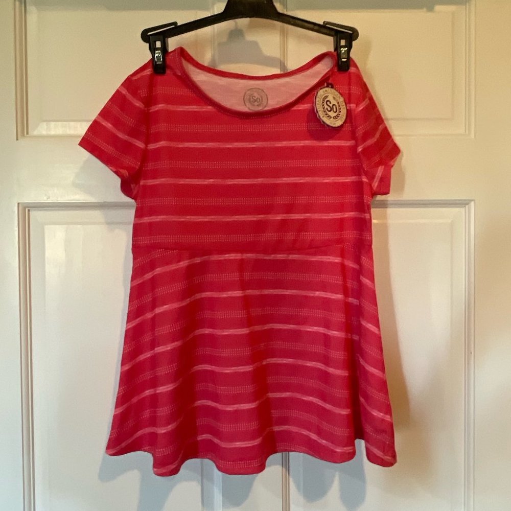 Coral Pink Striped Tee